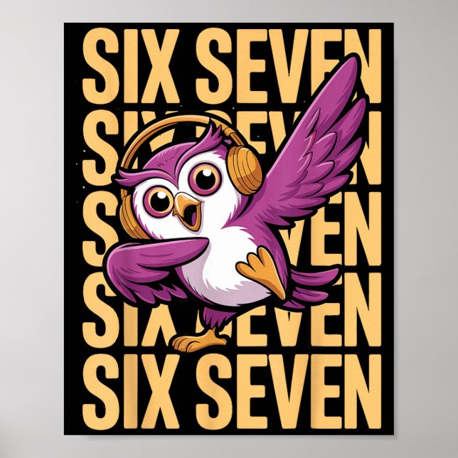 Funny Christmas Cool Owl Dabbing Xmas Dab Six Seve Poster (Front)