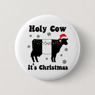 Funny Christmas Cow Belted Galloway Beltie Gift 2 Inch Round Button