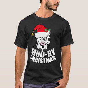 Funny Christmas Cow Moo Pun Merry Xmas T-Shirt