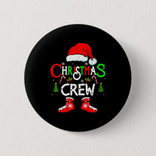 Funny Christmas Crew Xmas Squad Santa Family Pajam 2 Inch Round Button