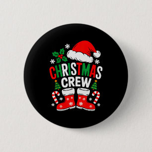 Funny Christmas Crew Xmas Squad Santa Family Pajam 2 Inch Round Button