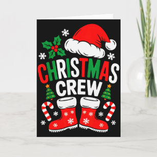 Funny Christmas Crew Xmas Squad Santa Family Pajam Card