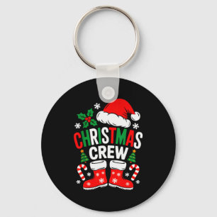 Funny Christmas Crew Xmas Squad Santa Family Pajam Keychain