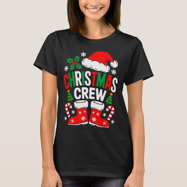 Funny Christmas Crew Xmas Squad Santa Family Pajam T-Shirt (Front)