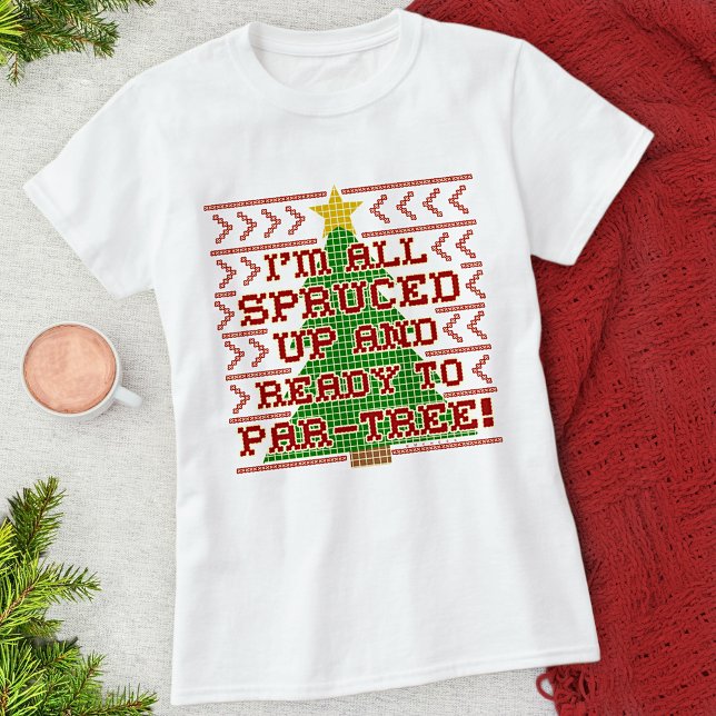 Funny Christmas Cross Stitch Spruce Tree Tacky Pun T-Shirt (Creator Uploaded)