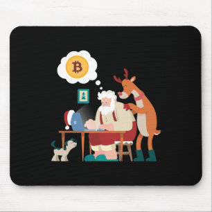 Funny Christmas Crypto Santa Bitcoin Cryptocurrenc Mouse Pad