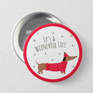 Funny Christmas Dachshund 3 Inch Round Button