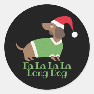 Funny Christmas Dachshund Classic Round Sticker