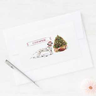 Funny Christmas Dalmatian Dog and Tree Sticker