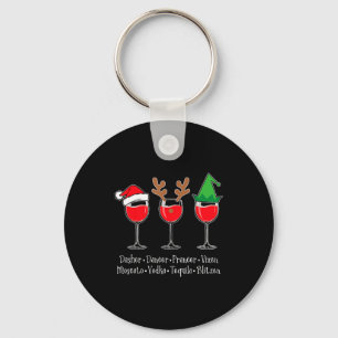 Funny Christmas Dasher Dancer Prancer Vixen Whiske Keychain