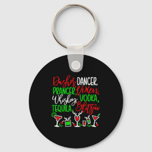 Funny Christmas Dasher Dancer Prancer Vixen Whiske Keychain