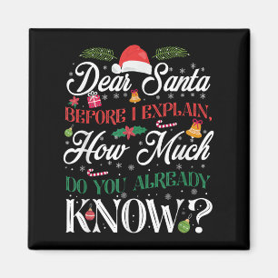 Funny Christmas Dear Santa How Much Do You Know  Magnet