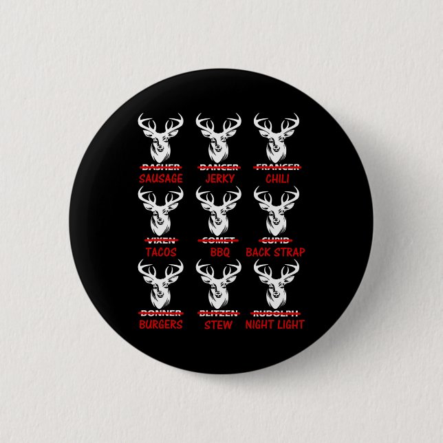 Funny Christmas Deer Bow Hunting Santa  2 Inch Round Button (Front)