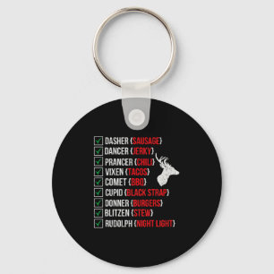 Funny Christmas Deer Hunters Santas Reindeer Meat Keychain