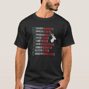 Funny Christmas Deer Hunters Santa's Reindeer Meat T-Shirt