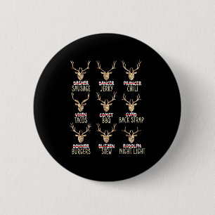 Funny Christmas Deer Hunting Hunters All Of Santa' 2 Inch Round Button