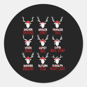 Funny Christmas Deer Hunting Hunters All Of Santa' Classic Round Sticker