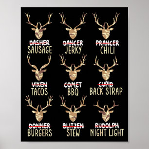 Funny Christmas Deer Hunting Hunters All Of Santa' Poster
