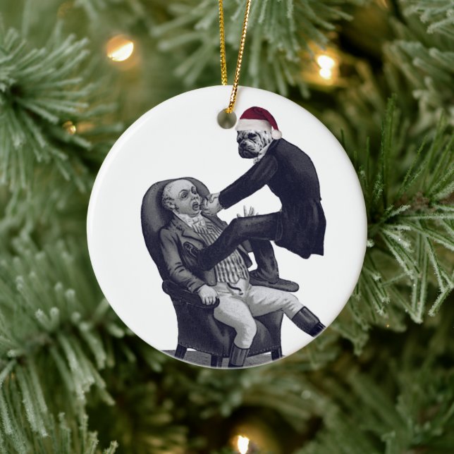 Funny Christmas Dentist Ceramic Ornament (Tree)