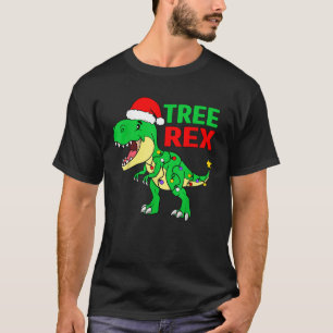 Funny Christmas Dinosaur Kids Christmas Tree Light T-Shirt