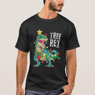 Funny Christmas Dinosaur Tree Rex Pyjamas Men Boys T-Shirt