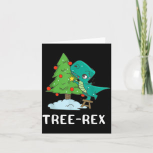 Funny Christmas Dinosaurs Christmas Tree Rex Cute Card