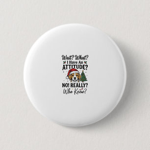 Funny Christmas Dog Attitude Vintage Engraving Shi 2 Inch Round Button