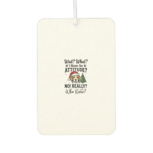 Funny Christmas Dog Attitude Vintage Engraving Shi Air Freshener
