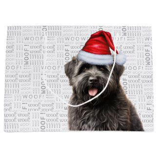 Funny Christmas Dog Bouvier Lover Holiday Large Gift Bag