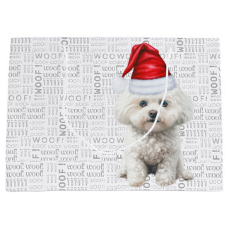 Funny Christmas Dog Coton de Tulear Holiday Large Gift Bag
