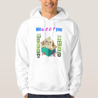 Funny Christmas dog lover greeting Hoodie