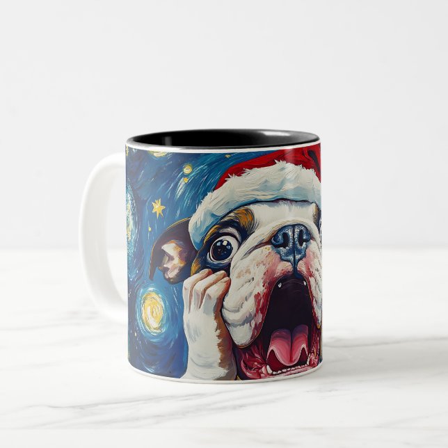 Funny Christmas dog Mugs | Merry Christmas Mug (Devant gauche)