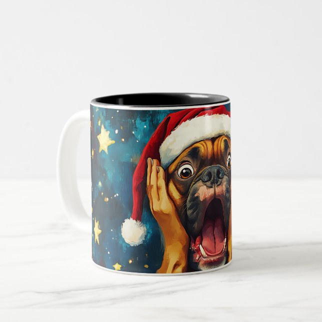 Funny Christmas dog Mugs | Merry Christmas Mug (Devant gauche)
