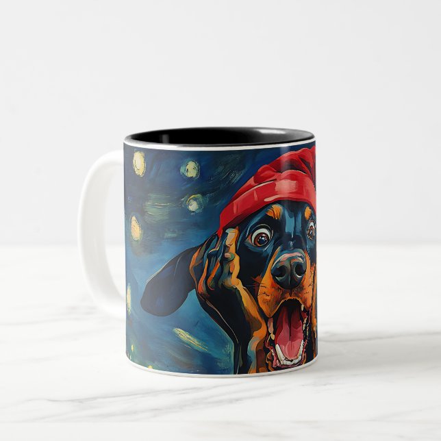 Funny Christmas dog Mugs | Merry Christmas Mug (Devant gauche)