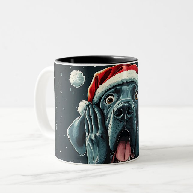Funny Christmas dog Mugs | Merry Christmas Mug (Devant gauche)