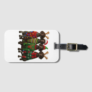 Funny Christmas Dogs in Holiday Sweaters  Luggage Tag
