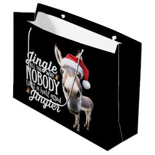 Funny Christmas Donkey Lovers Farm Holiday Animal Large Gift Bag