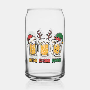 Funny Christmas drinking party drink drank drunk Can Glass