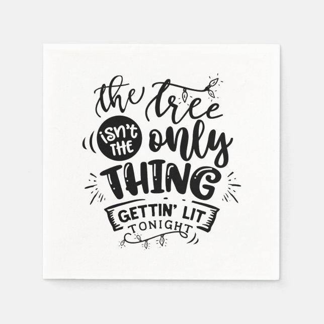 funny Christmas drinking party word art Napkin (Front)