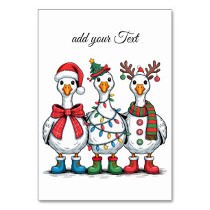 Funny Christmas Duck T-Shirt Cool Holiday Duck Table Number