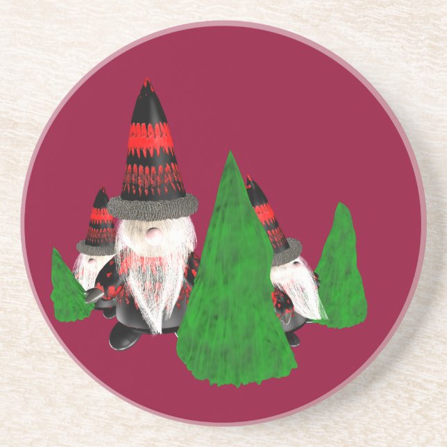 Funny Christmas Dwarfs Coaster (Front)