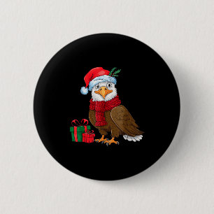 Funny Christmas Eagle Patriotic Bald Eagle With Sa 2 Inch Round Button