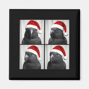 Funny Christmas Eclectus Parrot Santa Photo Booth Magnet