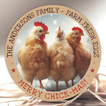 Funny Christmas Egg Carton Labels Cute Fun Chicks<br><div class="desc">A funny cute chicken christmas scene photography design. Easily customize this stickers to your brand and add your own photo if wanted! Designed with ❤ by Zaubershirts -</div>