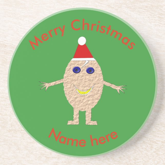 Funny Christmas Egg Coasters (Front)
