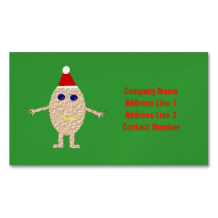 Funny Christmas Egg Custom Magnetic Business Card