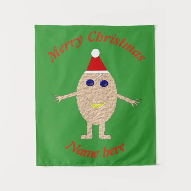 Funny Christmas Egg Personalized Tapestry (Front)