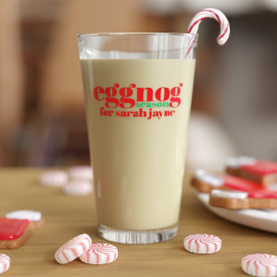Funny Christmas Eggnog Season Personalized Holiday Glass