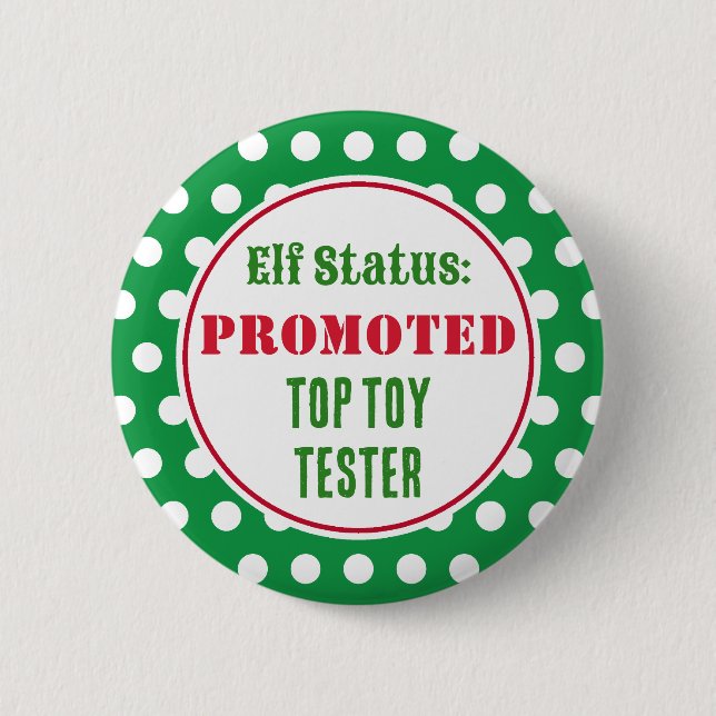 Funny Christmas Elf Award Button (Front)