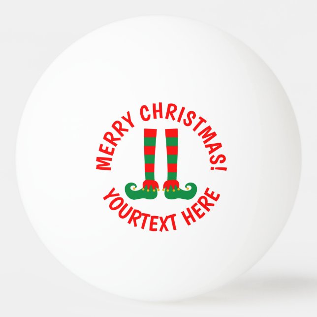 Funny Christmas elf feet ping pong balls for games (Front)